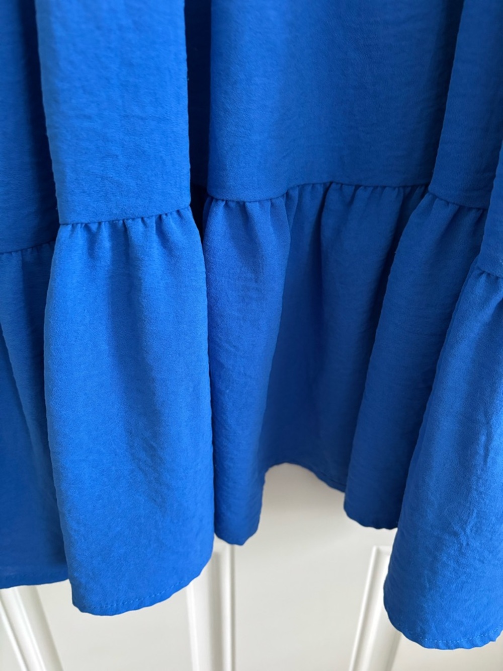 Newbury Kustom Royal Blue Tiered Ruffle Dress, Size Small - Picture 9 of 12